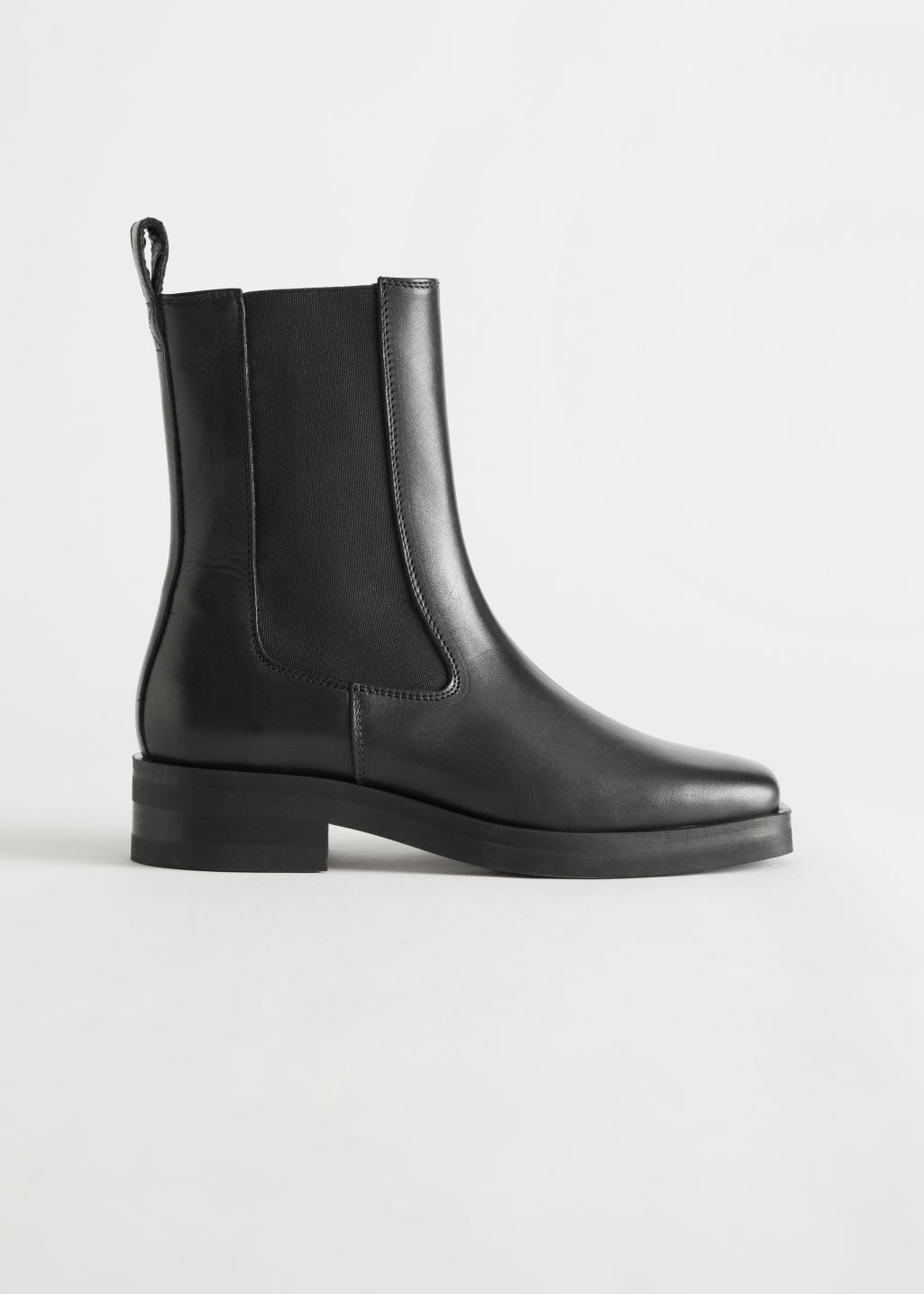Square Toe Leather Boots - Black | & Other Stories (EU + UK)