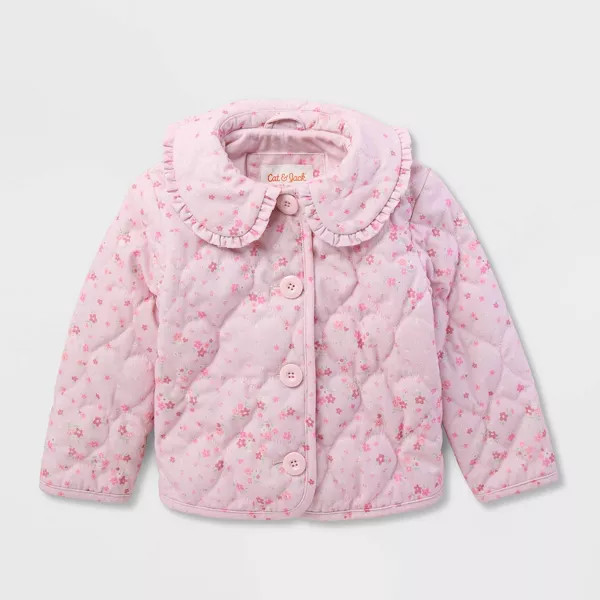 Toddler Girls' Ruffle Collar Jacket - Cat & Jack™ Pink 4T | Target