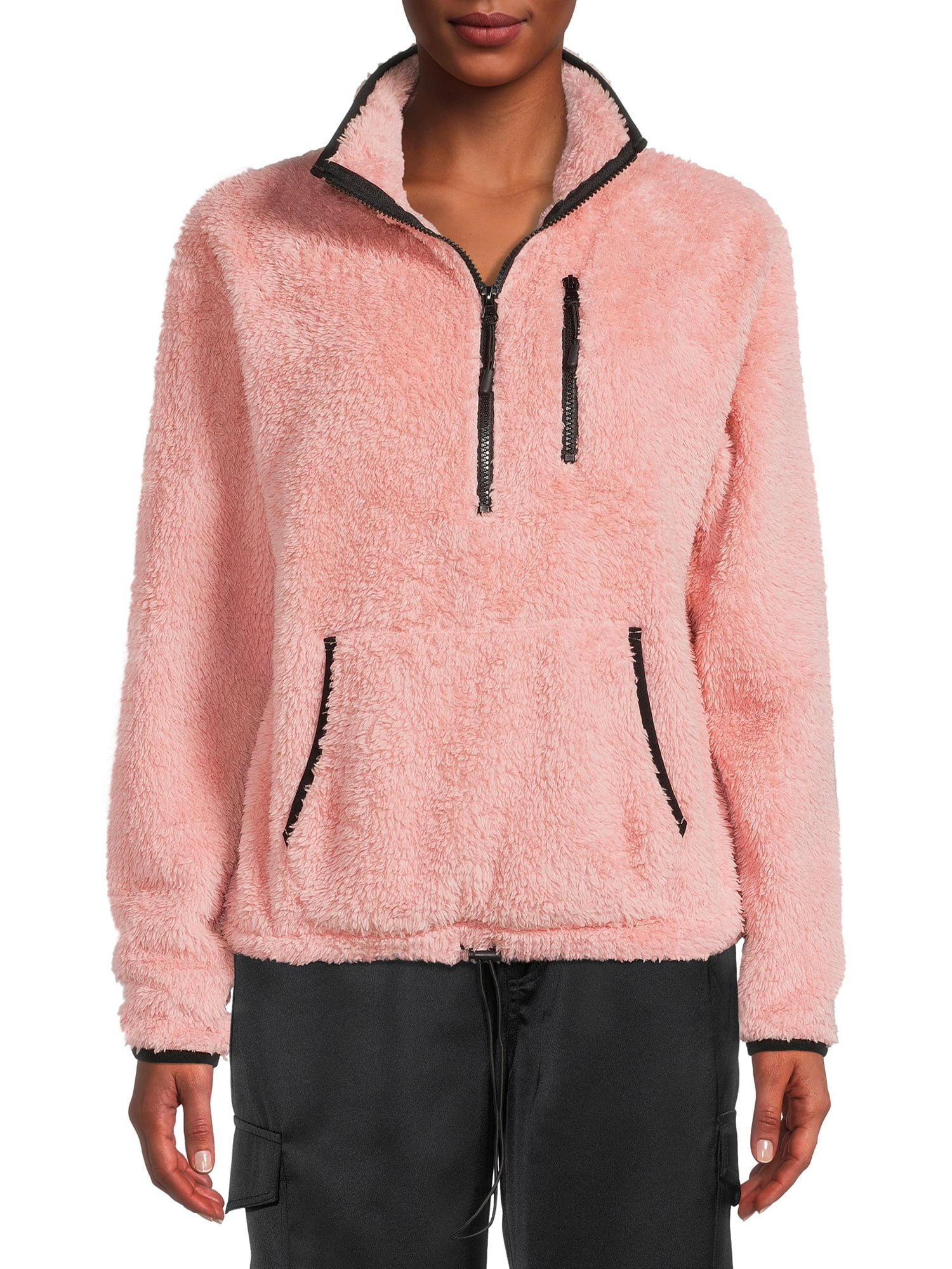 No Boundaries Junior's Plush Quarter Zip Pullover | Walmart (US)