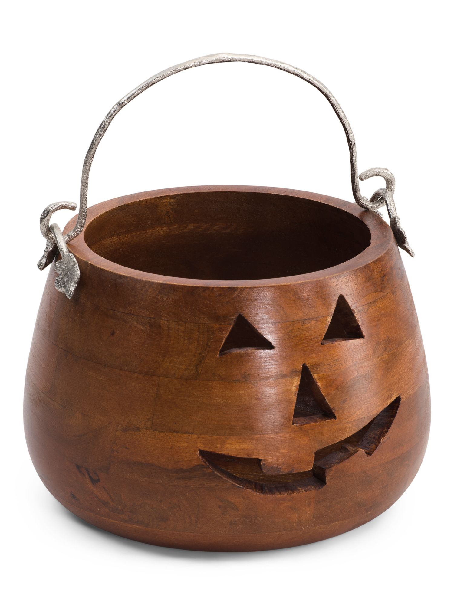 12in Jack O Lantern Wooden Bowl | TJ Maxx