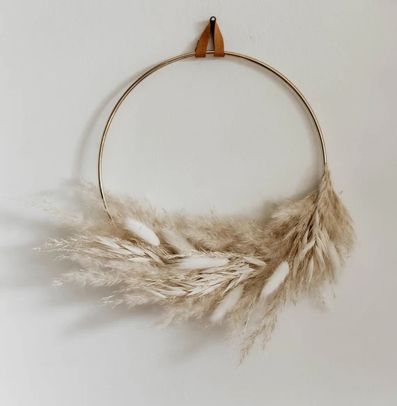 Boho Mini Pampas Wreath - Etsy | Etsy (US)