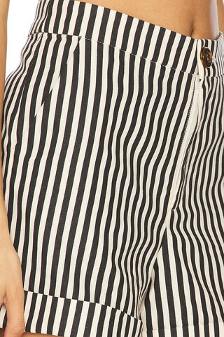 Como Linen Shorts in Black & Macadamia Micro Stripe | Revolve Clothing (Global)