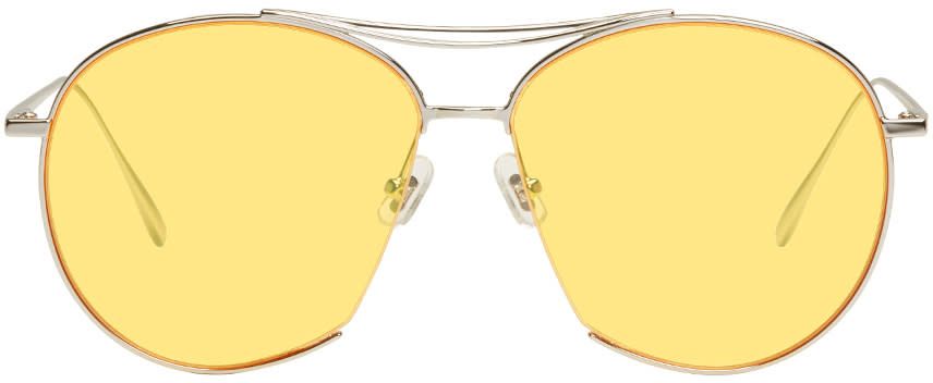 Gentle Monster Silver and Yellow Jumping Jack Aviator Sunglasses | SSENSE