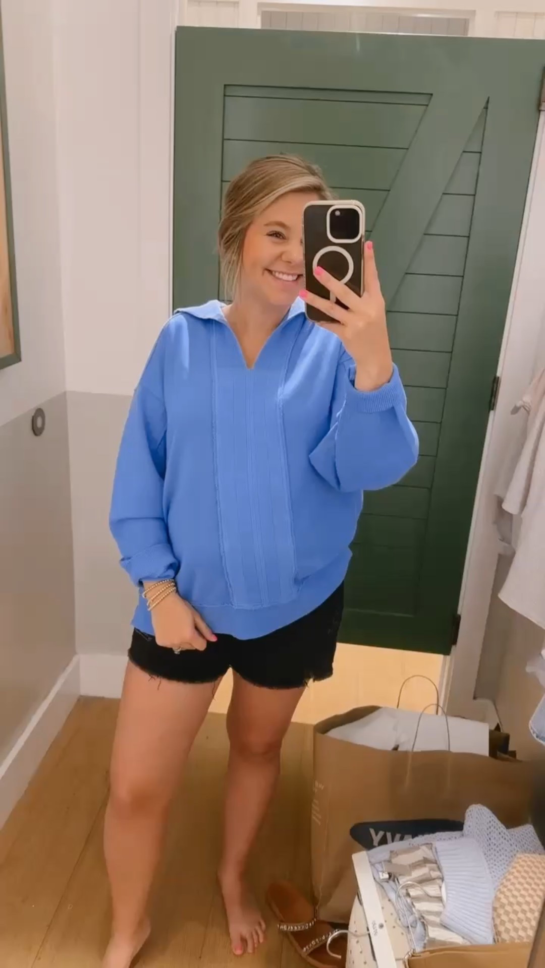 Another comfy Aerie find! If you are pregnant you need these stretchy denim shorts! Perfect for a summer bump! 

#LTKSummerEdit #LTKBump #LTKSaleAlert