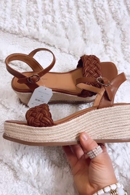 The cutest braided wedge sandals for $24.98!  At Walmart!  These have memory foam, making them extra comfy!  I just went with my tru size 8.  Also available in black! #walmartfinds

#LTKshoecrush #LTKSeasonal #LTKfindsunder50