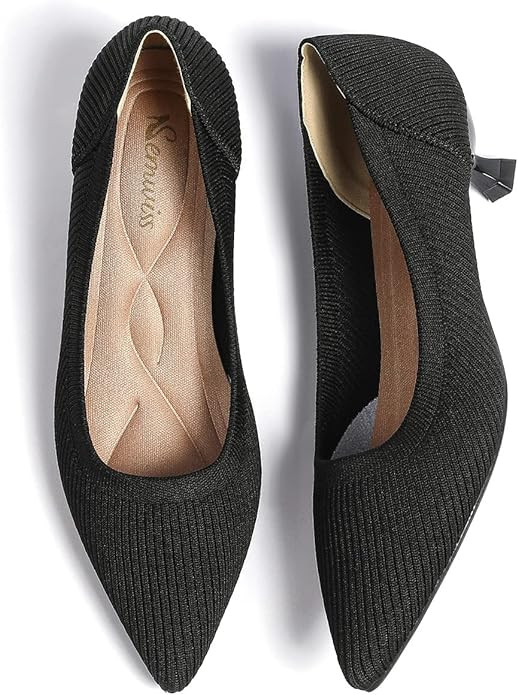 Semwiss Women's Low Heel Classic Pumps Pointed Toe Kitten Heels Shoes，Comfortable Casual Pumps ... | Amazon (US)