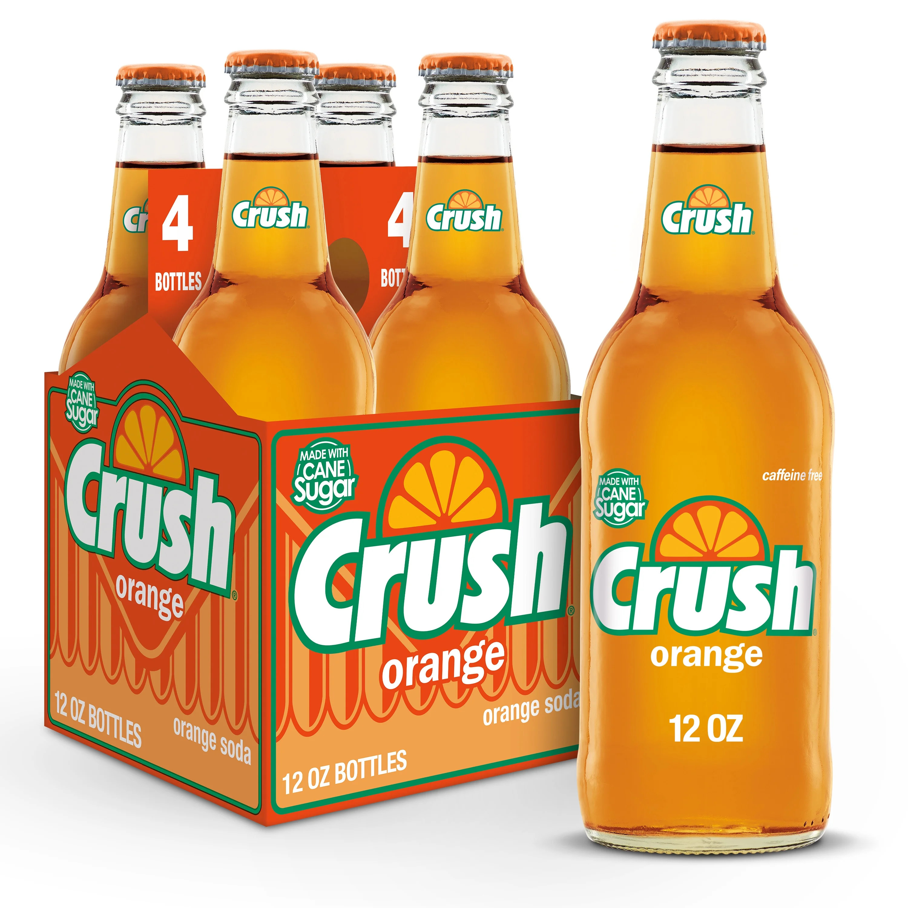 Crush Orange Soda Made with Sugar, 12 fl oz glass bottles, 4 pack | Walmart (US)