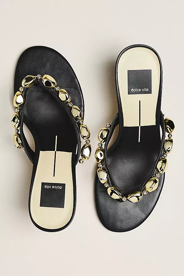 Dolce Vita Daksie Embellished Kitten Heel Sandals | Anthropologie (US)
