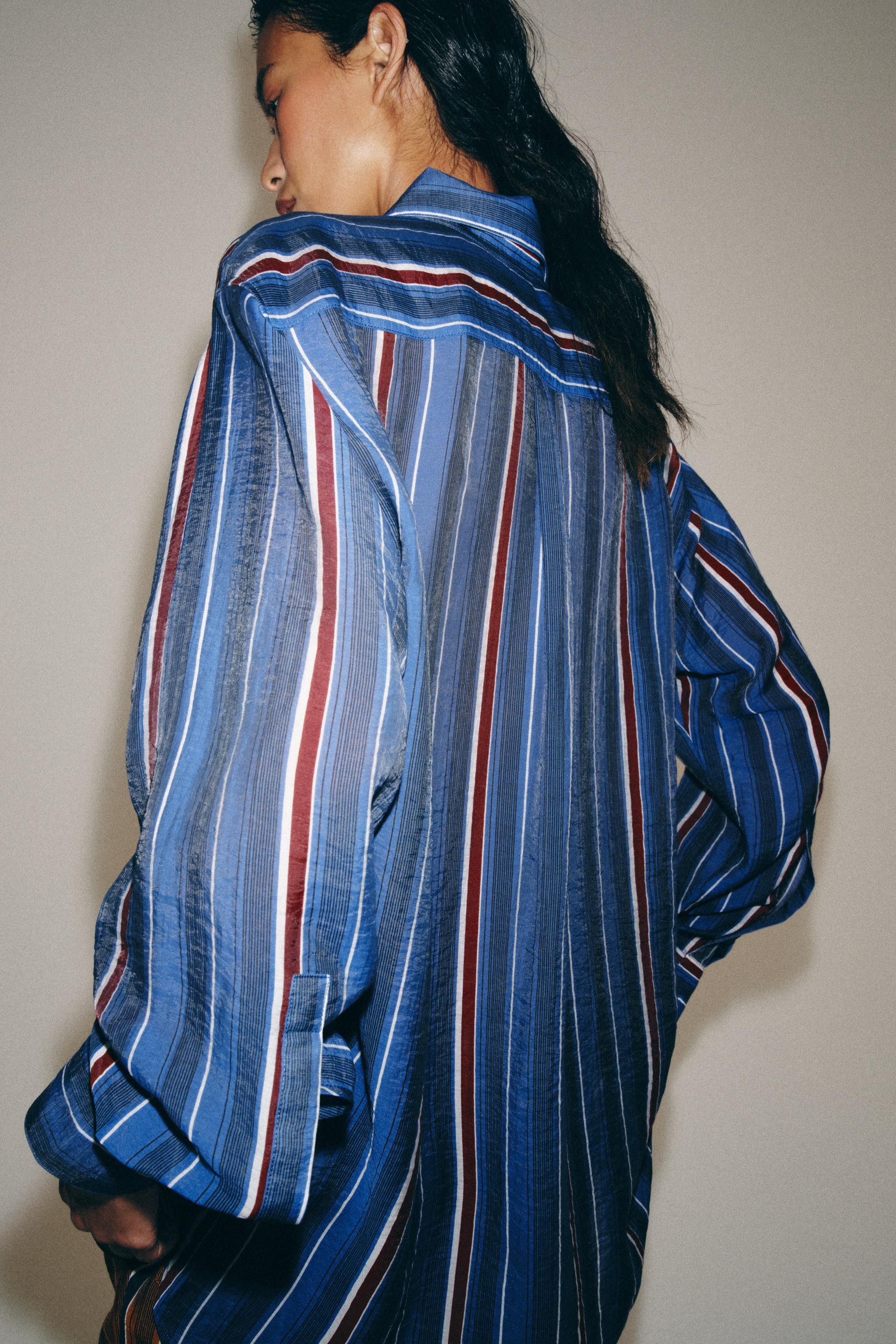 ZW COLLECTION LONG STRIPED SHIRT | Zara US