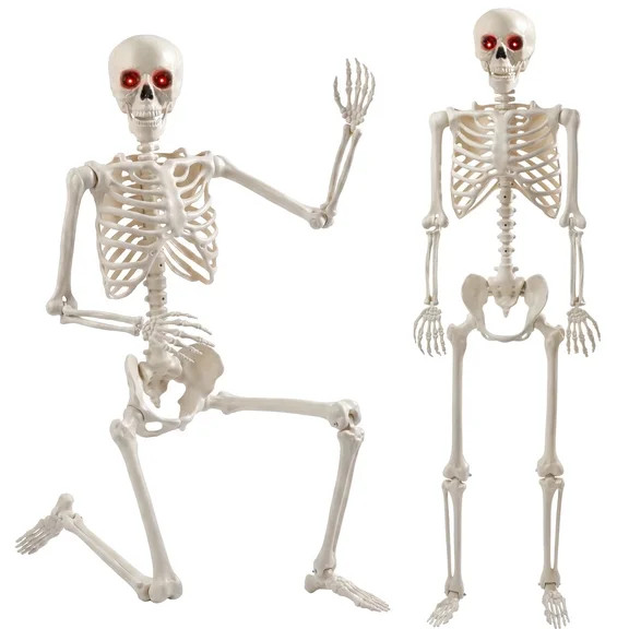 Hanging Posable Skeleton Decoration, White, 5', Halloween by Way To Celebrate | Walmart (US)