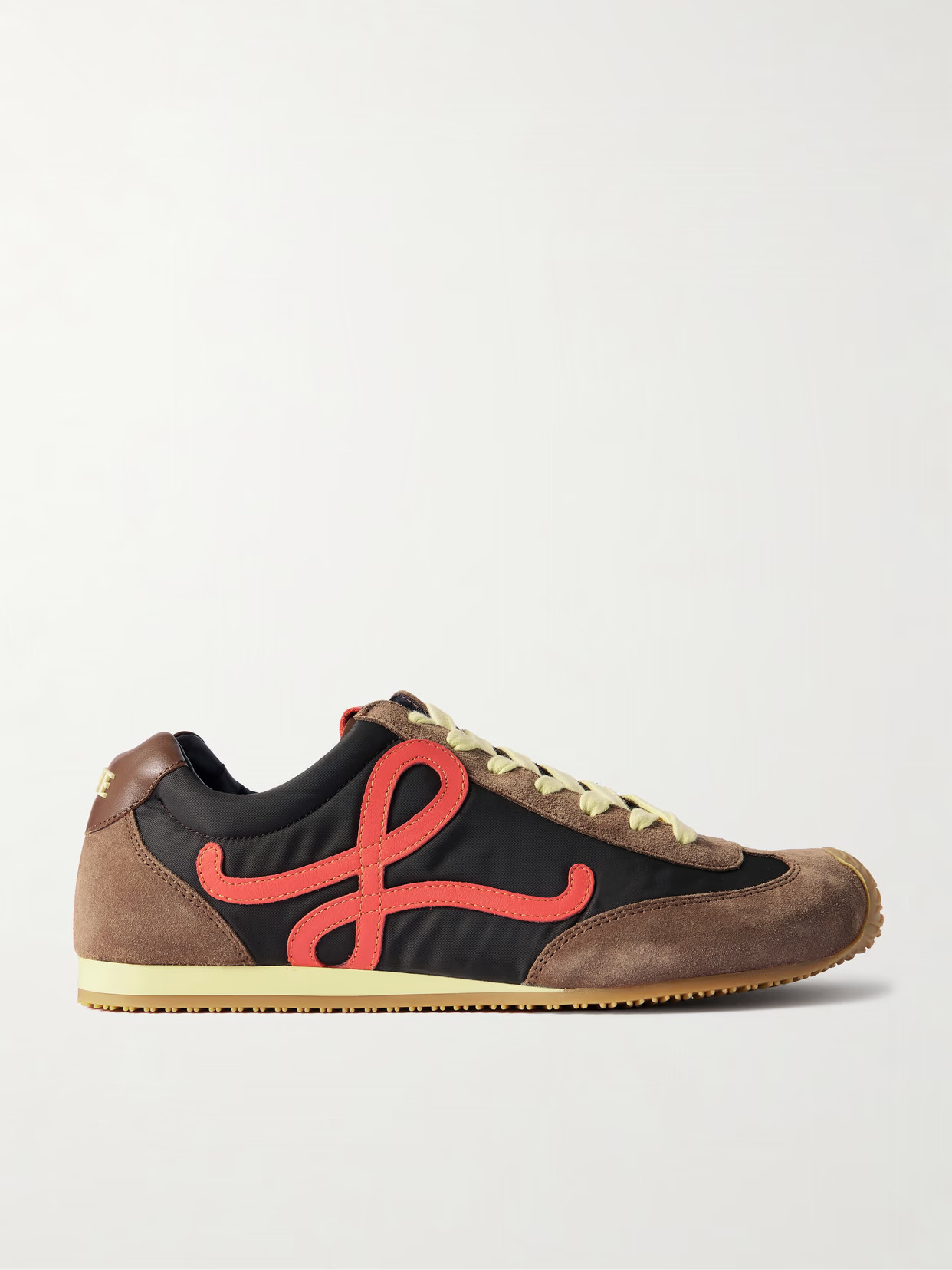 LOEWE - Ballet Runner 2.0 Logo-appliquéd Leather, Canvas And Suede Sneakers - Brown | NET-A-PORTER (US)