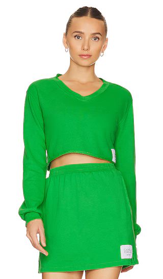Sierra Cropped Sweatshirt in Grass Green | Revolve Clothing (Global)