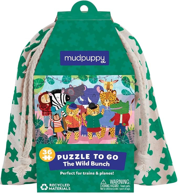 Mudpuppy The Wild Bunch Puzzle to Go from Mudpuppy - 36 Piece Jigsaw Puzzle for Children Ages 3+,... | Amazon (US)