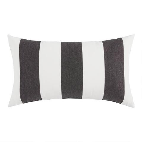Sunbrella Cabana Stripe Outdoor Lumbar Pillow | World Market
