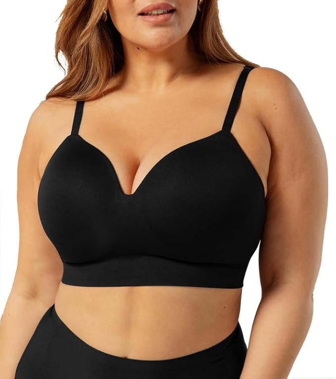 Truekind Bras for Women No Underwire, Seamless Bra, Plus Size Adjustable Bralette, Wireless Bras ... | Amazon (US)