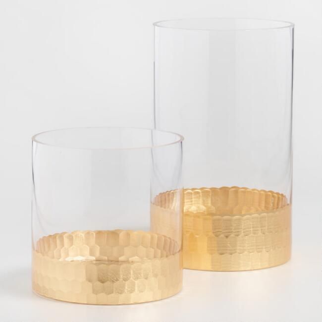Gold Faceted Glass Vase | World Market