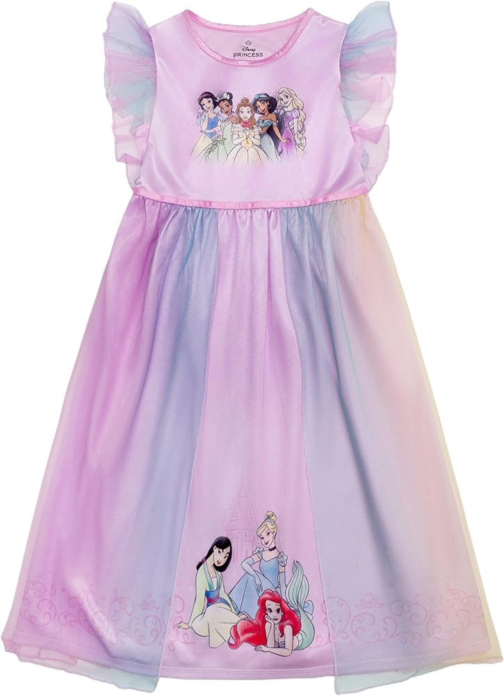 Disney Girls' Princess Dress Nightgown, Fantasy Gown, Soft & Cute Pajamas for Kids | Amazon (US)