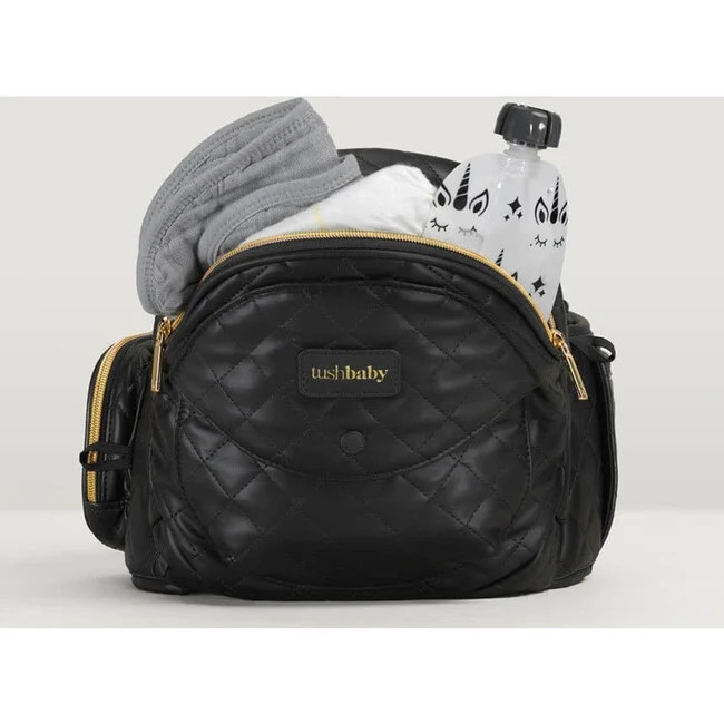 Carriers | Hip Seat Carrier, Vegan Leather Black Tushbaby | Maisonette | Maisonette