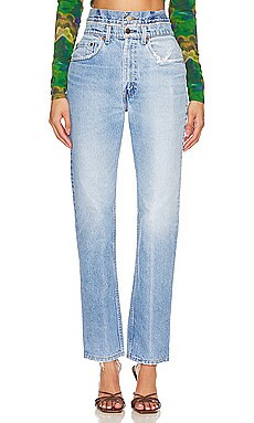 aligrace Double Waist Customs Jeans in Light Medium Wash from Revolve.com | Revolve Clothing (Global)