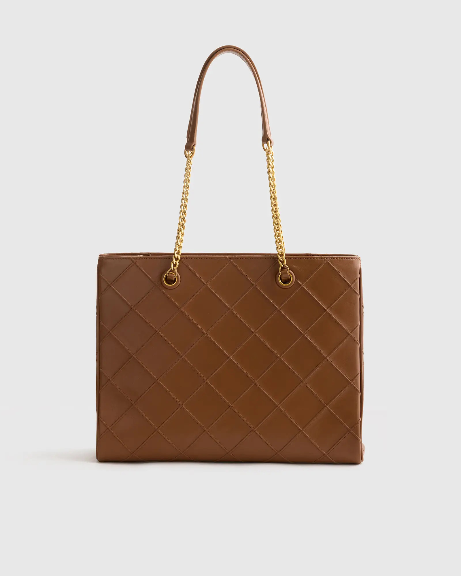 Italian Leather Diamond Stitch Tote | Quince