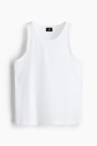 H & M - Slim Fit Ribbed vest top - White | H&M (UK, MY, IN, SG, PH, TW, HK)