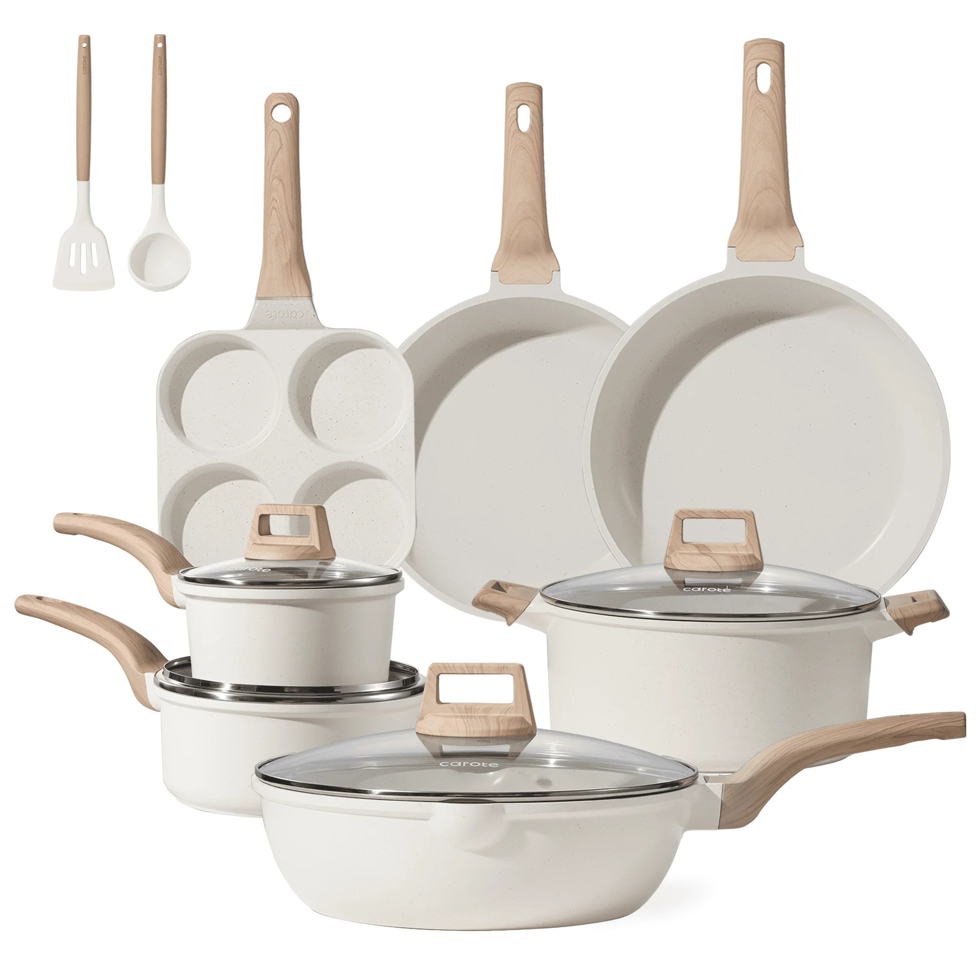 Carote 13 Pcs Nonstick Cookware Sets, Pots and Pans Set, White | Walmart (US)