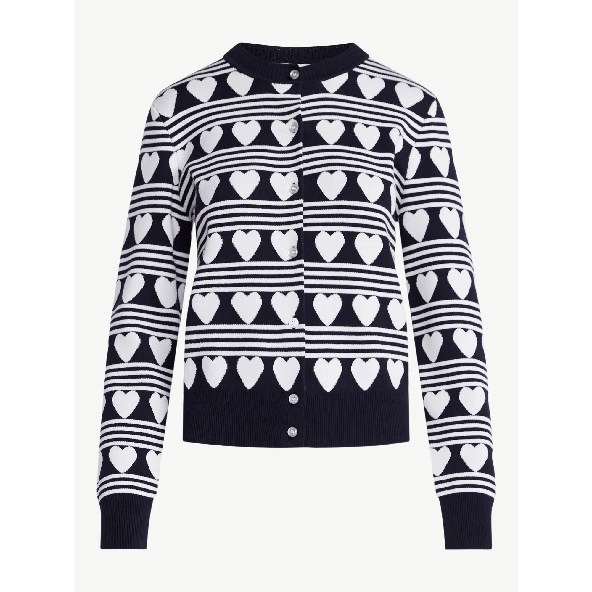 Free Assembly Women's and Women's Plus Solid, Stripe, & Print Classic Cozy Yarn Cardigan Sweater,... | Walmart (US)