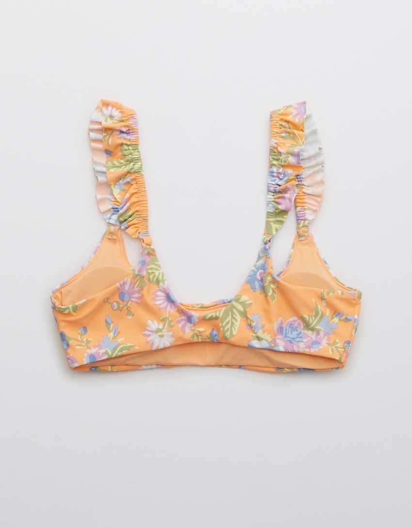 Aerie Printed Ruffle Scoop Bikini Top | American Eagle Outfitters (US & CA)