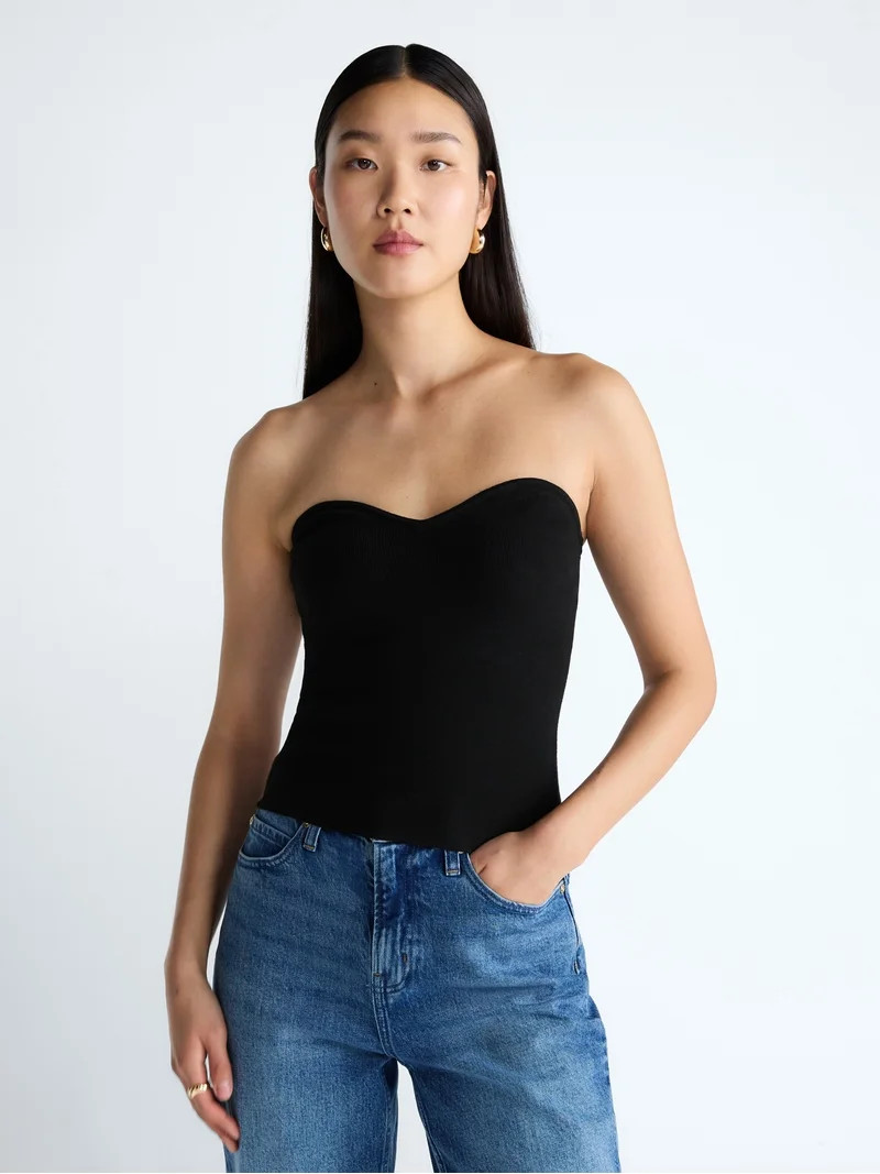 Devil Wears Prada Scoop Collection Women’s and Women's Plus Sweetheart Neck Sweater Tube Top, S... | Walmart (US)