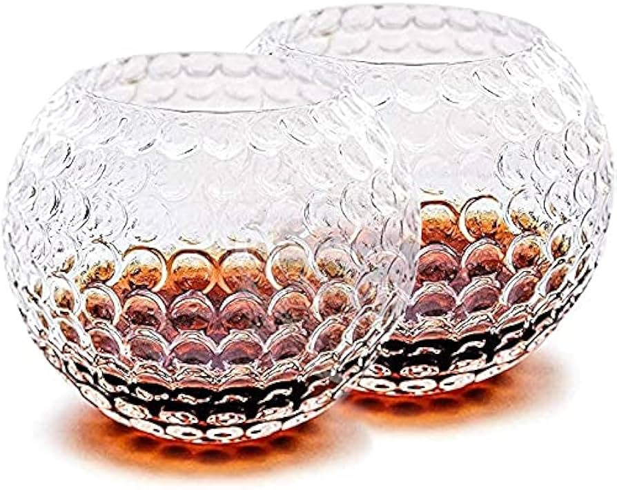 Golf Whiskey Glasses - Set of 2 - Unique, Handmade, Durable, and Fun Golf Drinking Accessories 10... | Amazon (US)