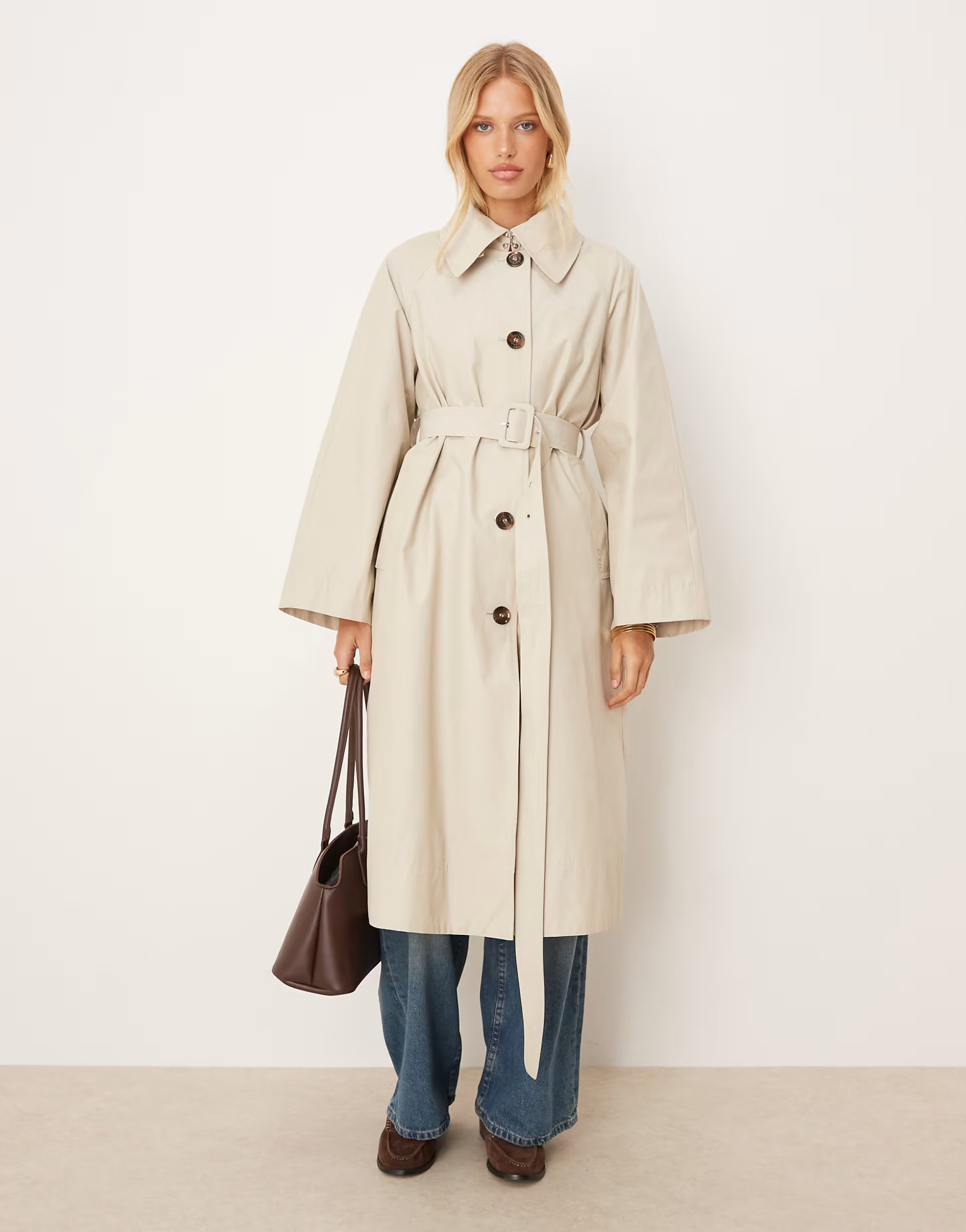Barbour Robyn trench showerproof in mist/hessian tartan - CREAM | ASOS (Global)