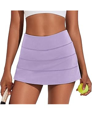 PINSPARK Pleated Tennis Skirts for Women with Short Pockets High Waisted Athletic Golf Skort Work... | Amazon (US)