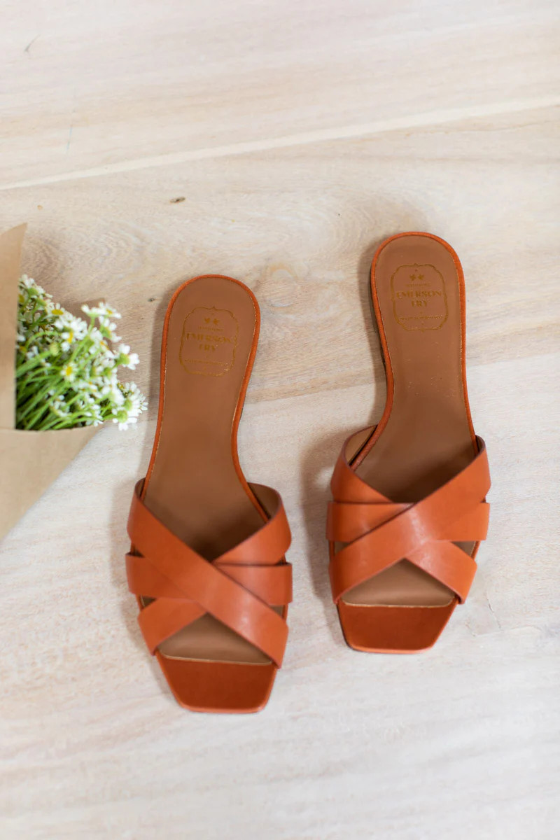 Fortuna Slide - Almond Leather | Emerson Fry