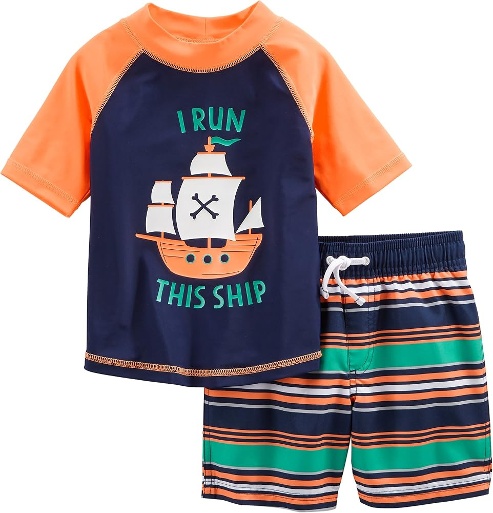Simple Joys by Carter's Toddlers and Baby Boys' Swimsuit Trunk and Rashguard Set | Amazon (US)