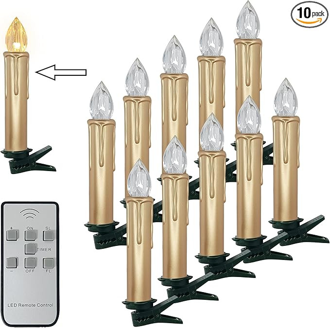 Short Candlesticks LED Taper Candle,4inches Remote Candle Sticks Gold Battery Operated Chandelier... | Amazon (US)