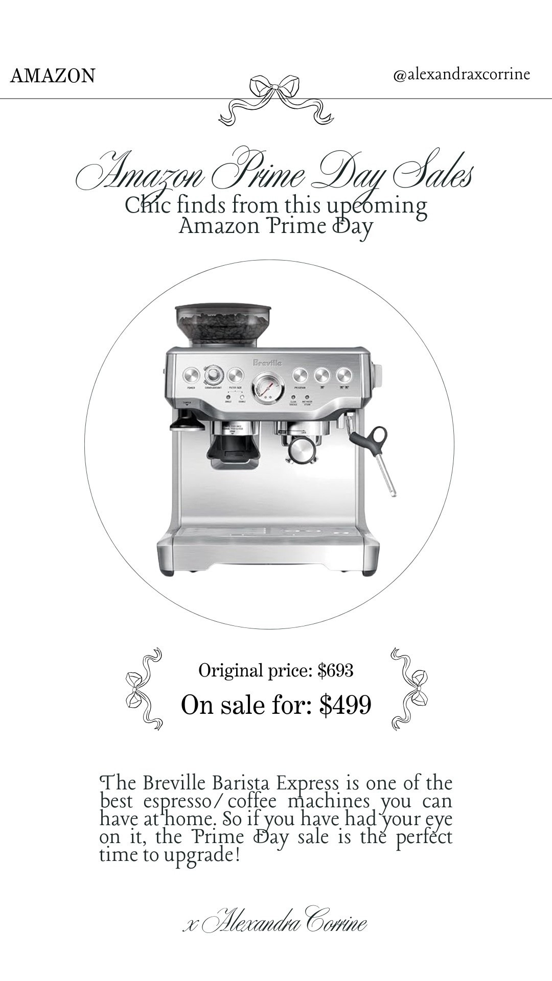 Amazon Prime Day sales 💳 Chic finds from this upcoming Amazon Prime Day

Sales, prime, Amazon prime day, clearance, deals, espresso machine, appliances, coffee maker, breville

#LTKSaleAlert