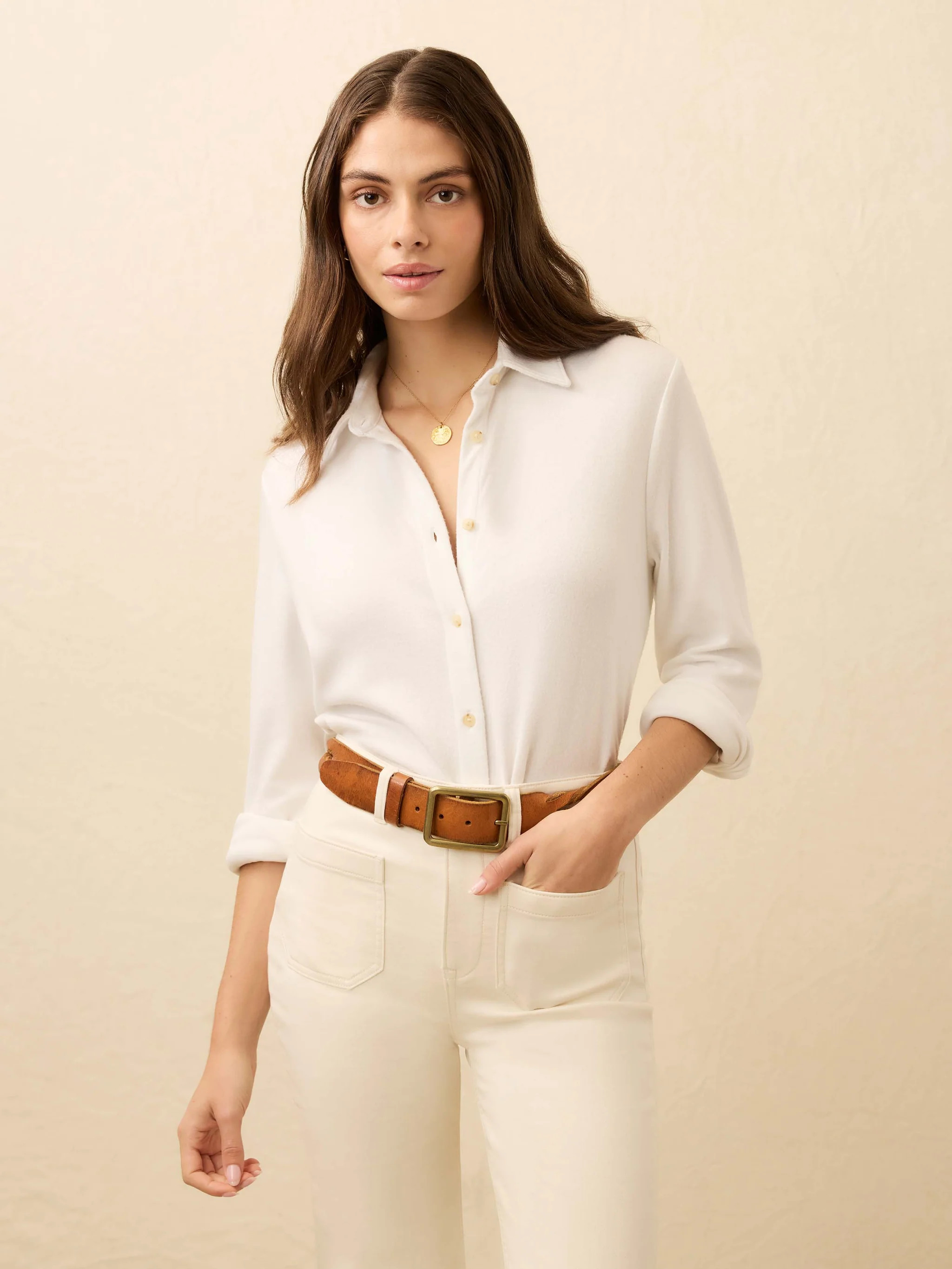 Legend™ Classic Sweater Shirt - Pure White Twill | Faherty