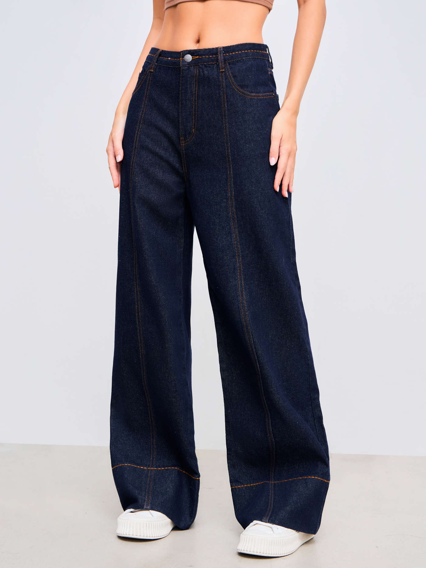 Denim Mid Rise Baggy Jeans mit Taschen | Cider