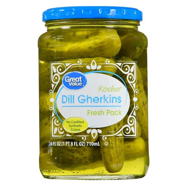 Great Value Kosher Dill Gherkins Pickles, 24 oz - Walmart.com | Walmart (US)