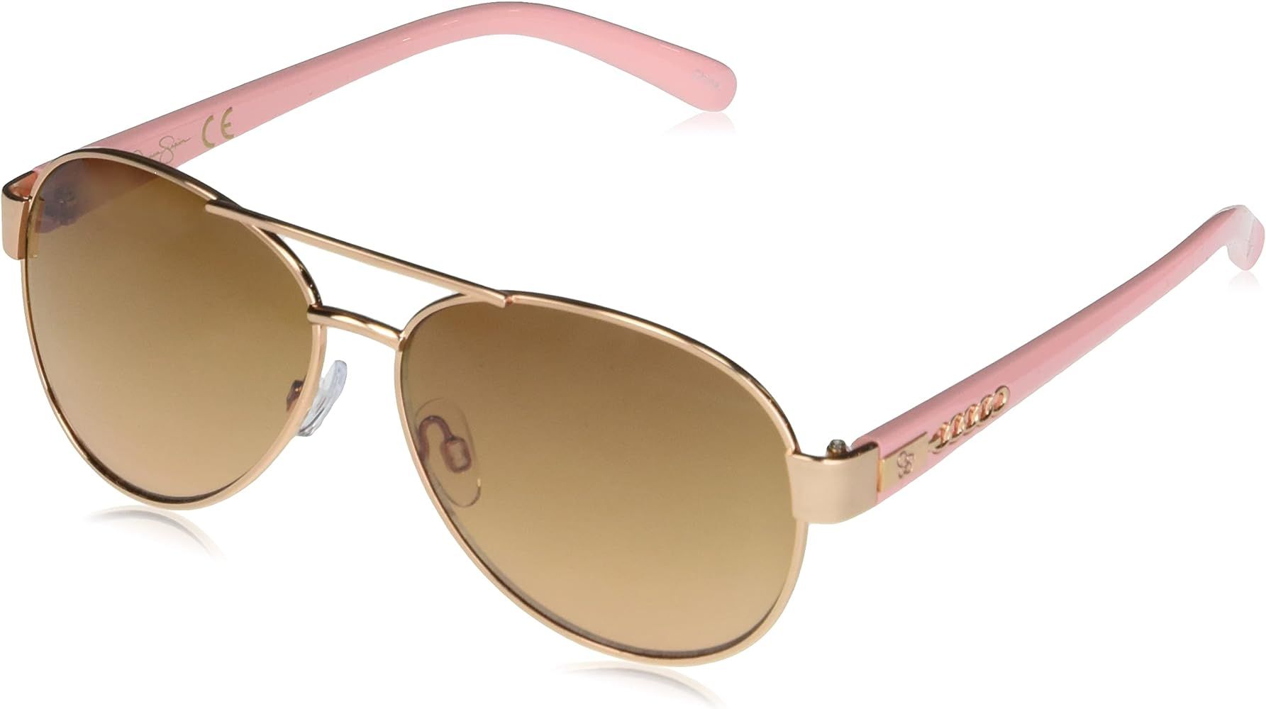 Jessica Simpson Women's J5505 Metal Aviator Sunglasses with 100% UV Protection, 60 mm | Amazon (US)
