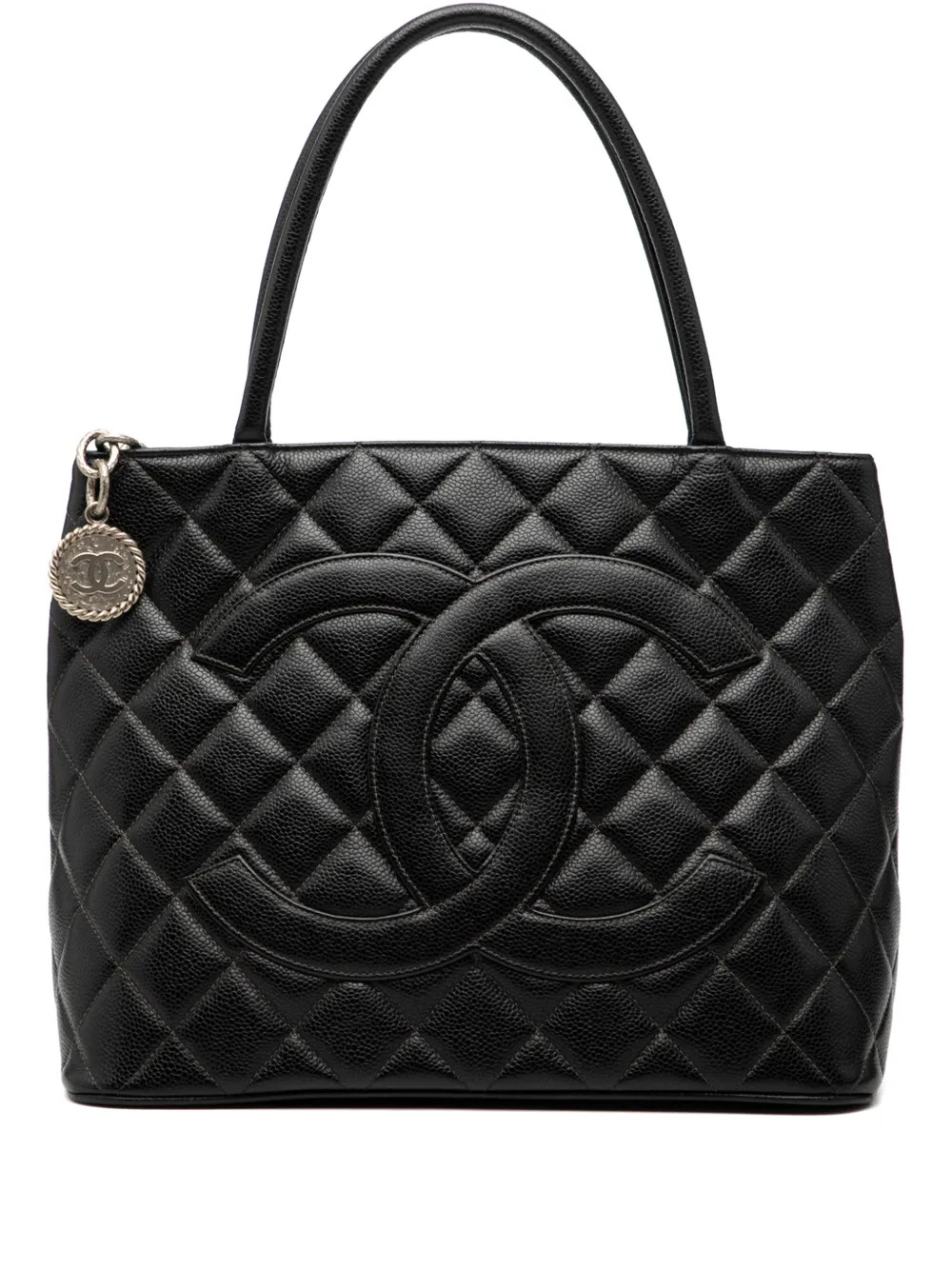 CHANEL Pre-Owned 2000-2002 Caviar Medallion tote bag - Black | Farfetch Global