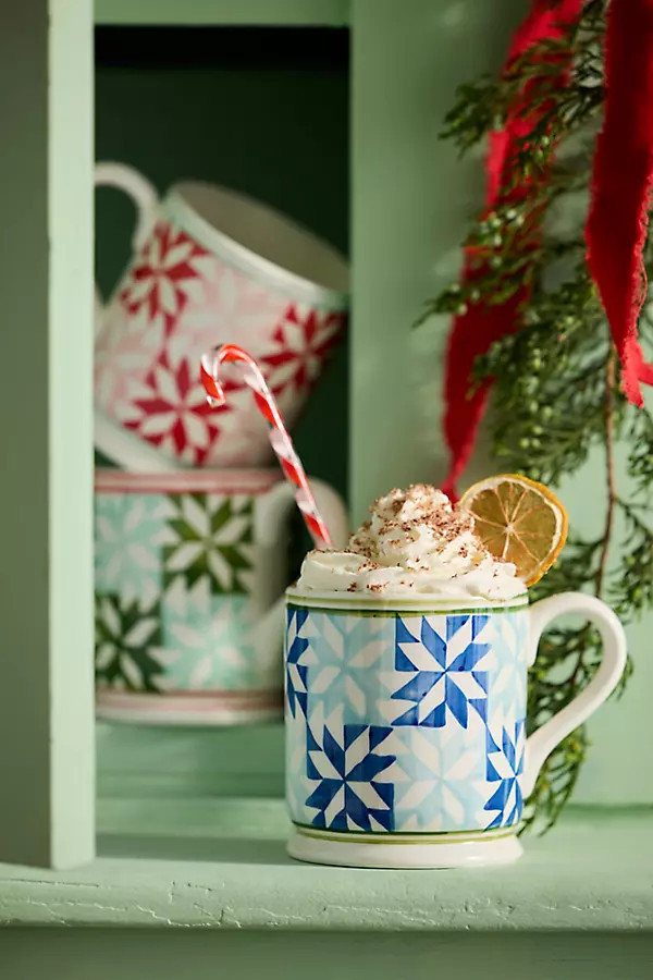 Quilted Ceramic Mug in Blue at Terrain | Terrain