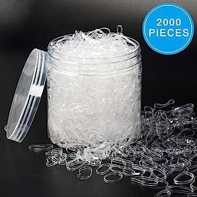 2000 PCS Clear Elastic Hair Bands, Adecco LLC Mini Rubber Hair Ties, Disposable Elastic Hair Hold... | Amazon (US)