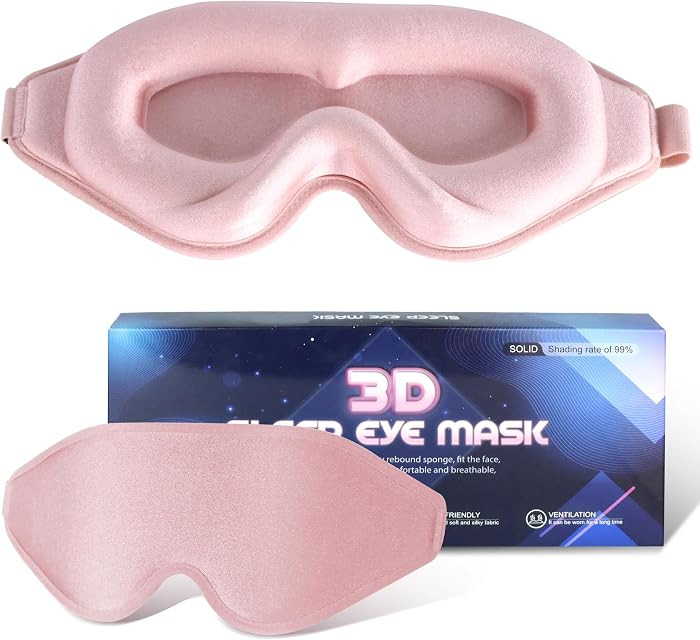 Sleep Mask for Men Women,Upgraded 3D Deep Contoured Eye Covers for Sleeping with Adjustable Strap... | Amazon (US)