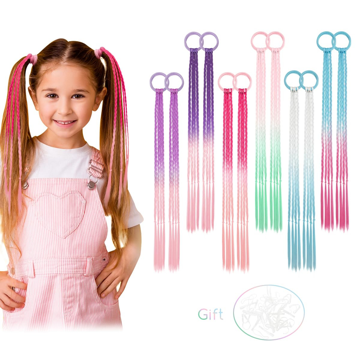 Dreamlover Colored Hair Extensions for Girls, Mermaid Braids for Kids, Kids Hair Accessories for ... | Amazon (CA)