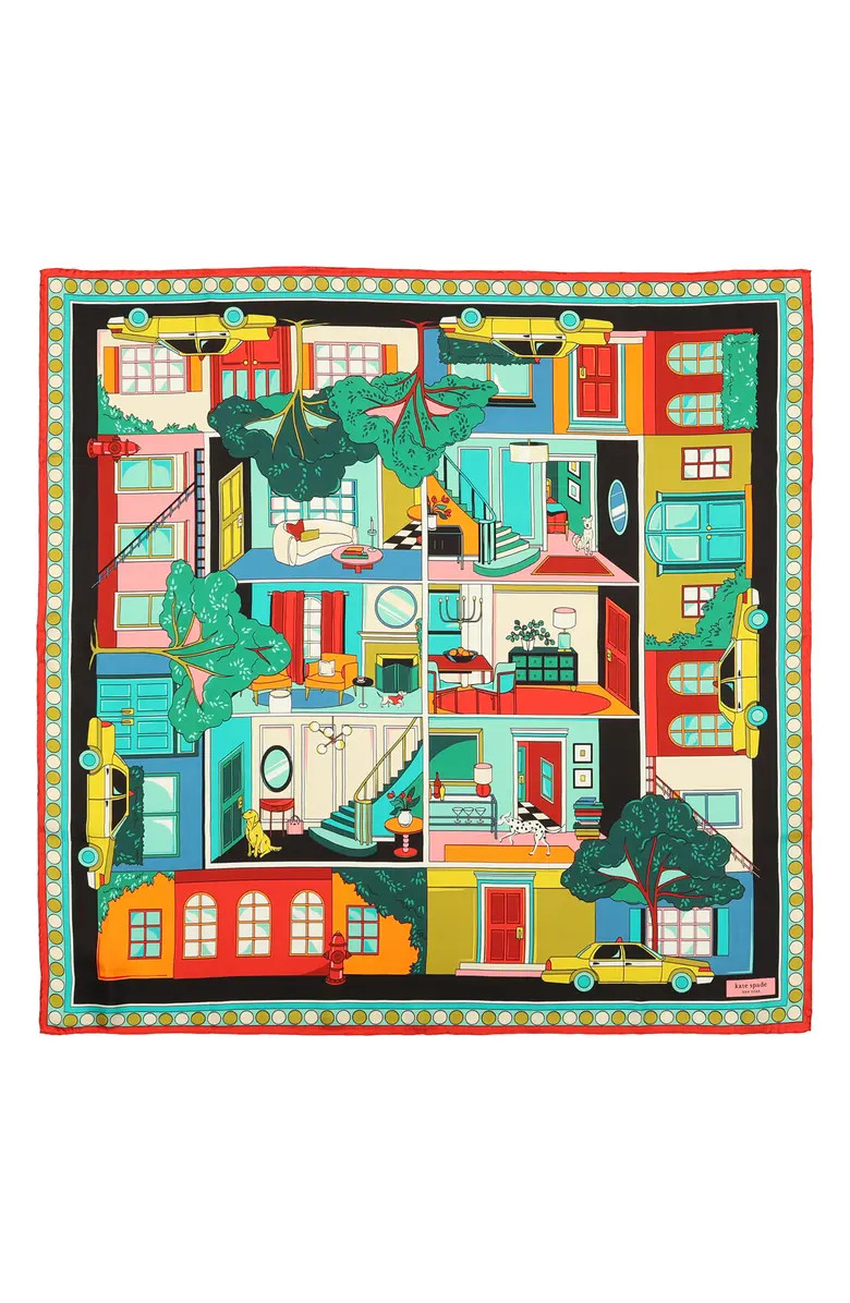 Kate Spade New York townhouse silk square scarf | Nordstrom | Nordstrom