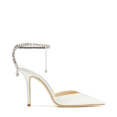 Ivory Satin Pumps with Crystal Embellishment | Jimmy Choo (US)