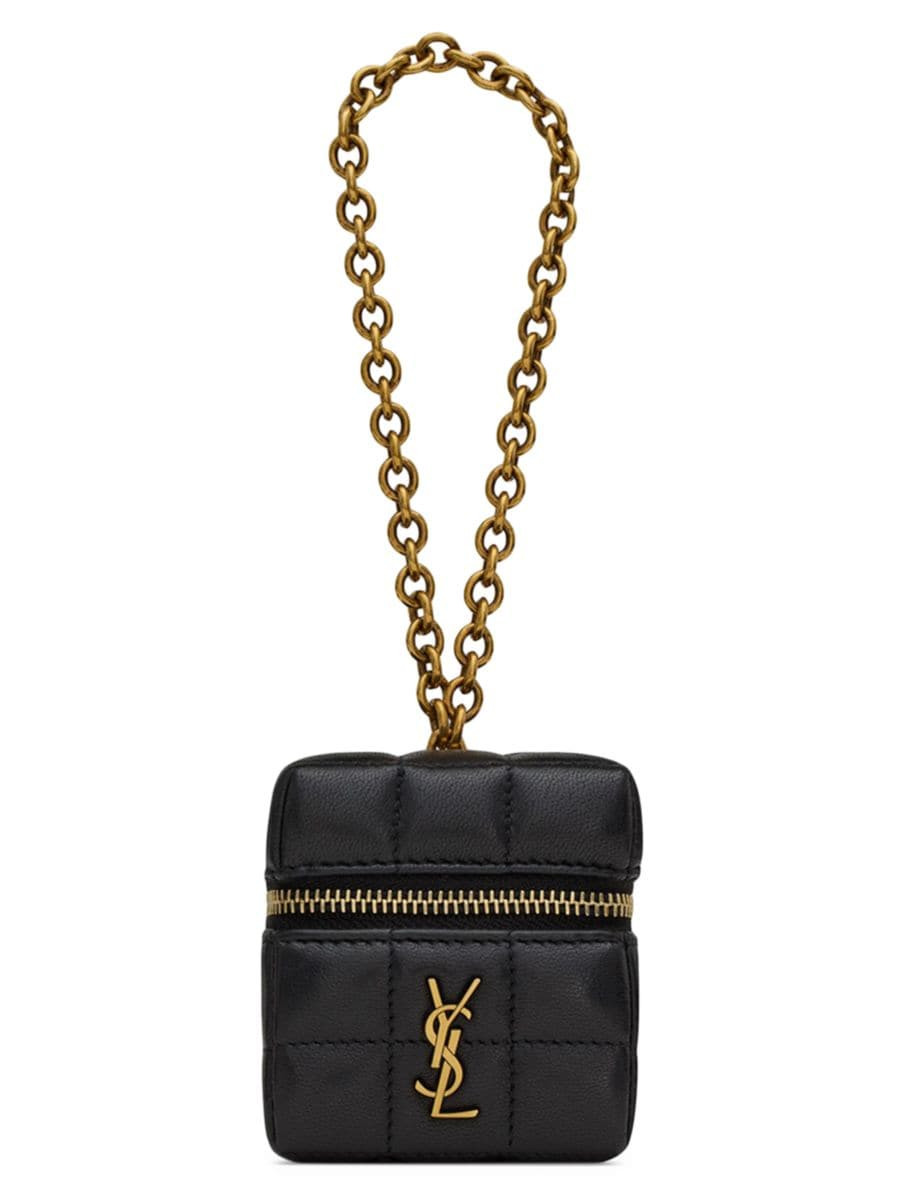 Cassandre Matelassé Carré Mini Cube on Chain in Lambskin | Saks Fifth Avenue