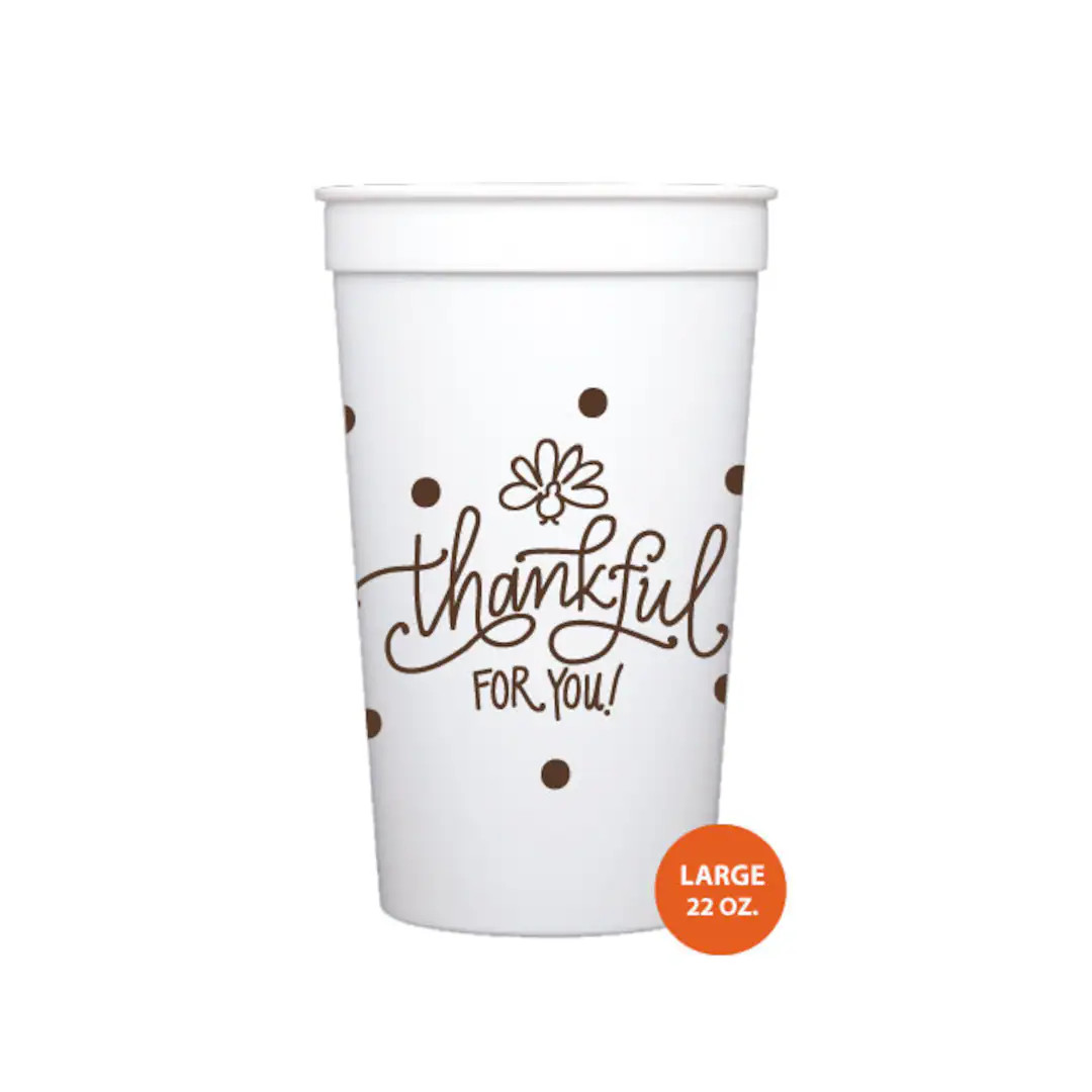 Stadium Cups Thankful for You 22 Oz. - Etsy | Etsy (US)