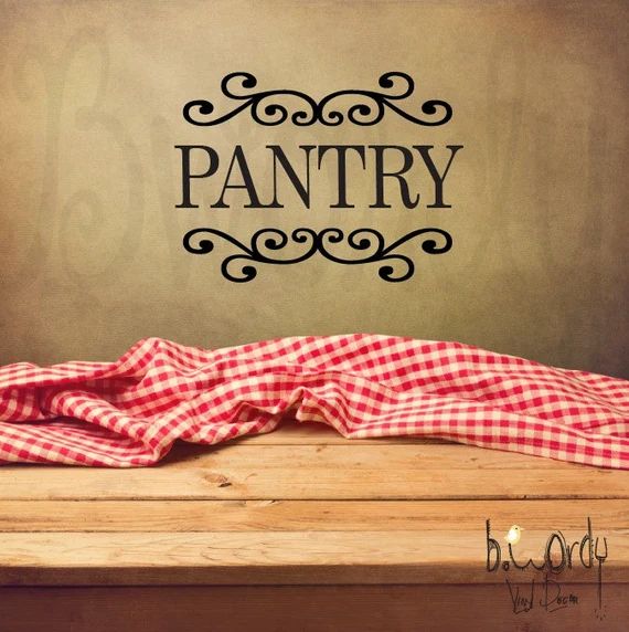 Vinyl Wall Decal, Pantry Lettering and Scrolls, Free Shipping... - Kitchen Decor, Pantry Door | Etsy (US)